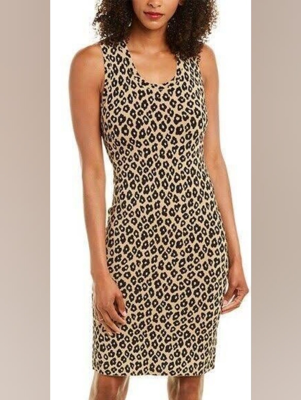 NWOT! GORGEOUS Theory Thick Knit Leopard Print Body Con Dress, Size L 🐆